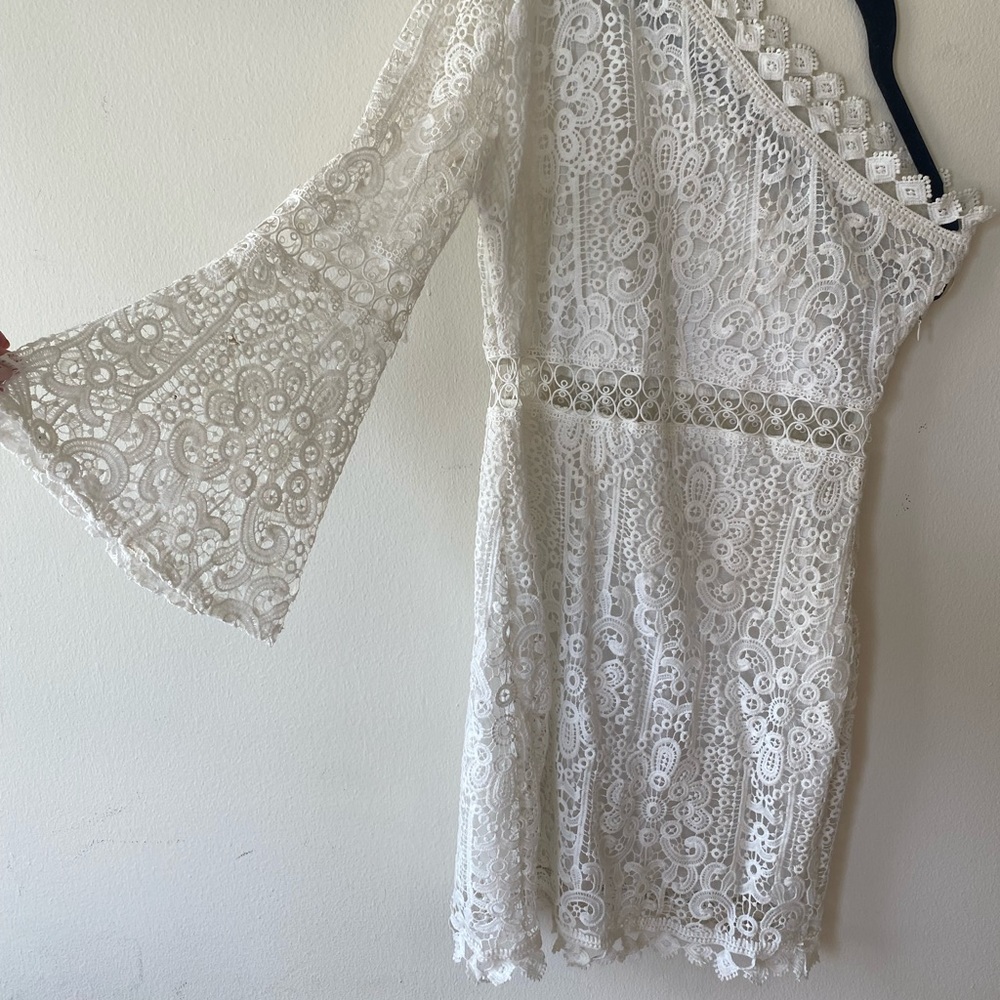 One shoulder crocheted dress